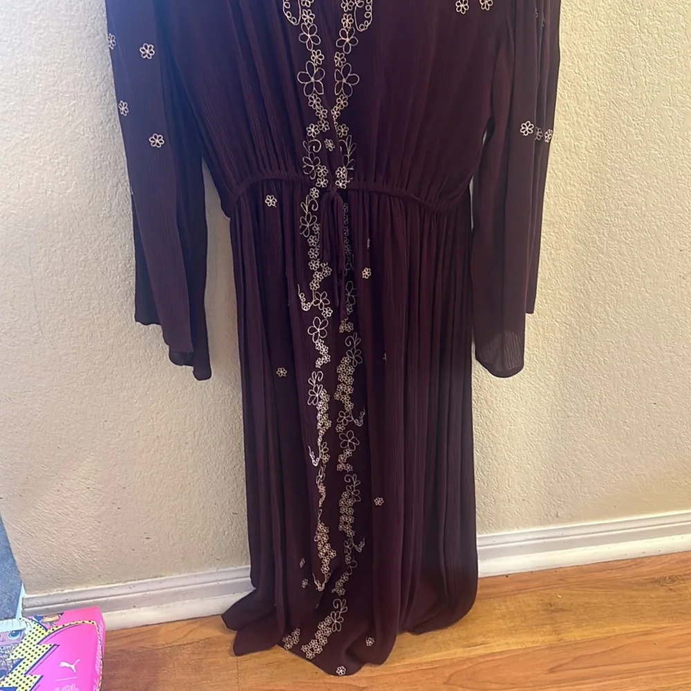Fall Dress. Sweet Magnolia Dress. L. Long sleeves. Burgundy. New with tags. - Picture 2 of 6